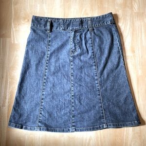 H&M Denim Classic A Line Midi Skirt - Blue